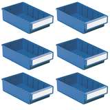 SET OF 6 SHELF BINS BLUE 11.81"X7.32"X3.23" redirect to product page